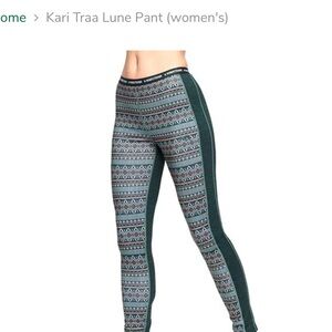 KARI TRAA Lune Base Layer Pants in Recycled Pine Green Women's Size XS